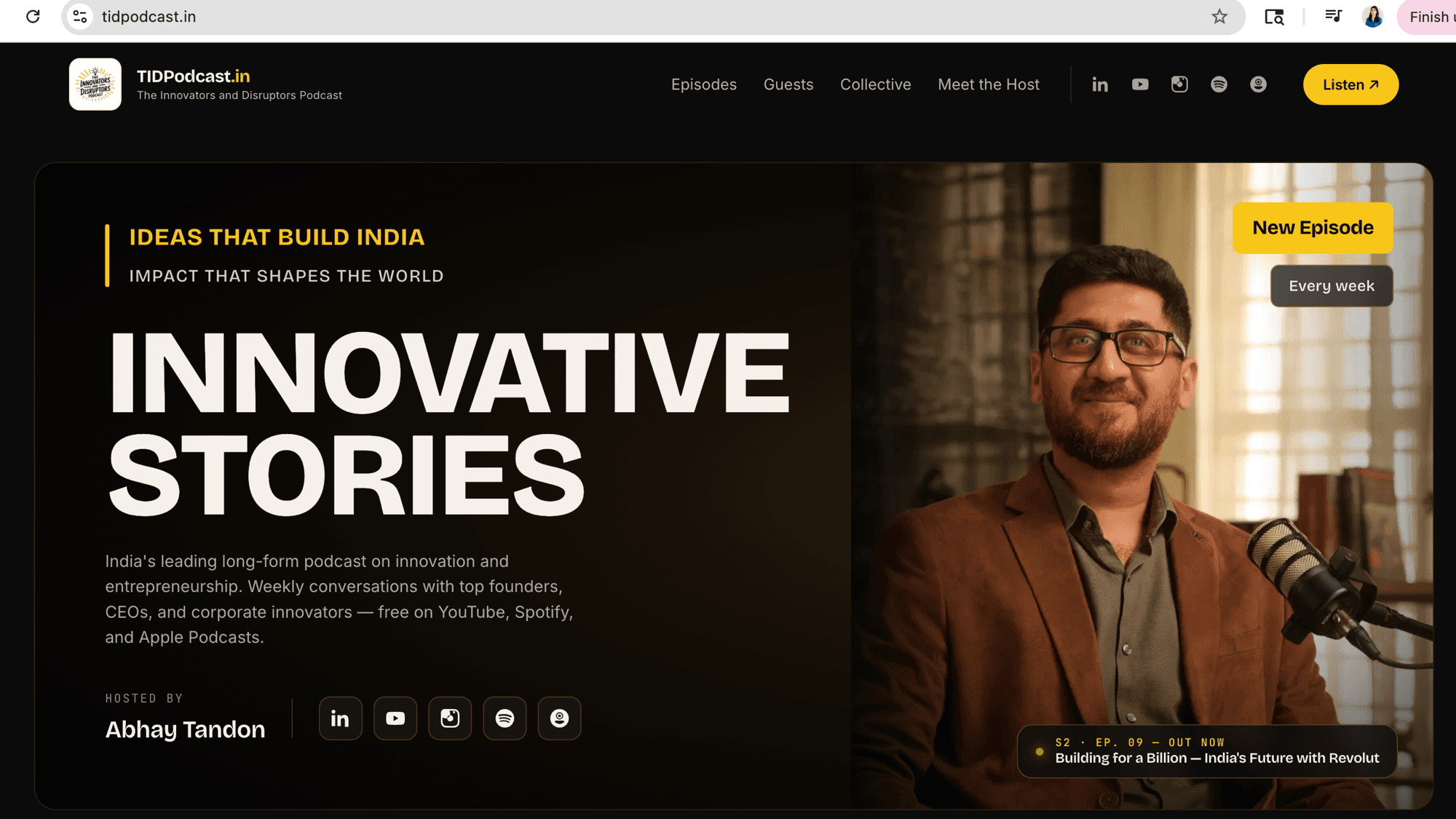 TID Podcast Website screenshot